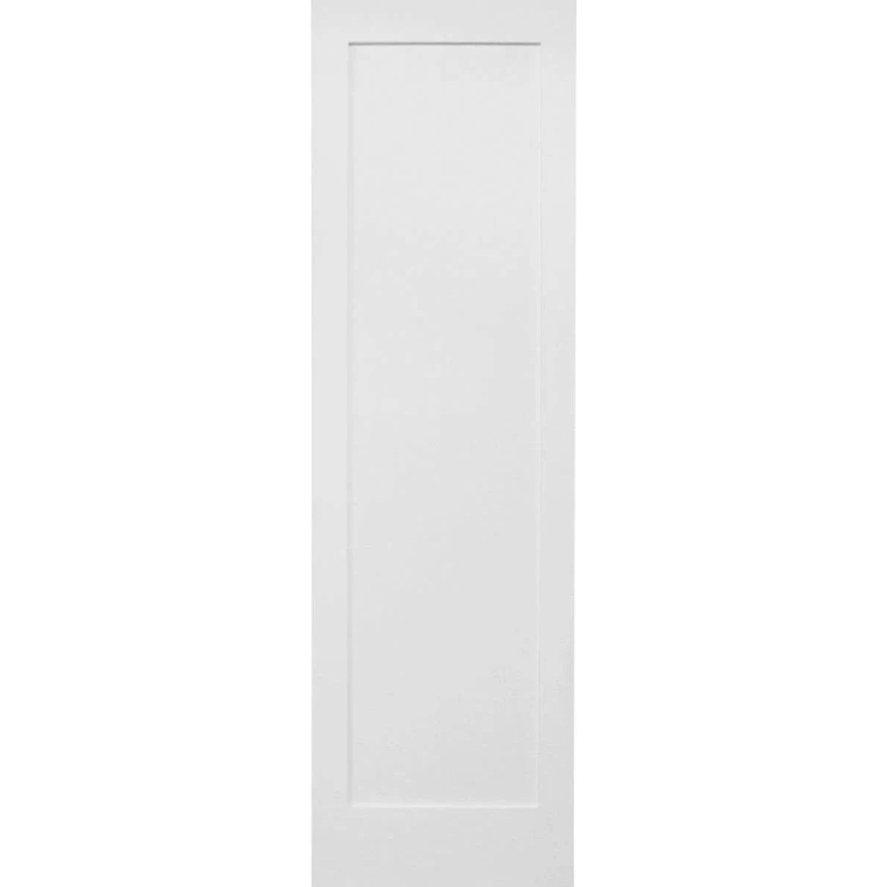 24 in x 80 in White Shaker 1-Panel Solid Core Primed MDF Interior Door Slab